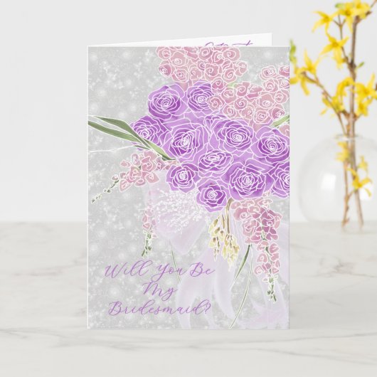 Puerto Mader Sheer Bow  Will You Be My Bridesmaid  カード (黄色い花)