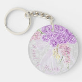 Puerto Madero bow and Bouquet Maid-of-Honor button キーホルダー (正面)