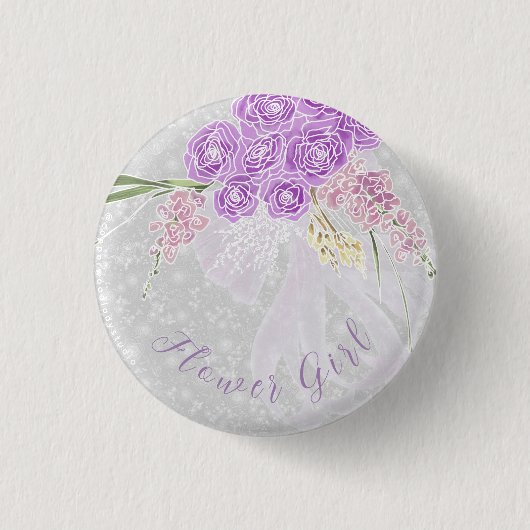 Puerto Madero Flower girl sheer bow Bouquet 缶バッジ (正面)