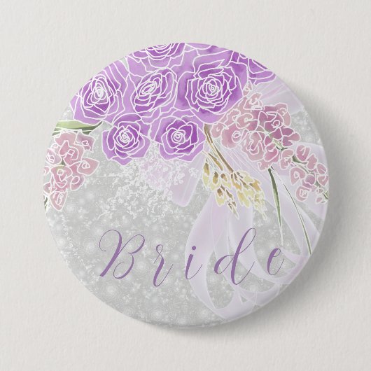 Puerto Madero sheer bow and flower Brides Button 缶バッジ (正面)