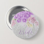 Puerto Madero sheer bow and flower Brides Button 缶バッジ (正面&裏面)