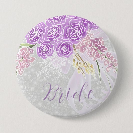 Puerto Madero sheer bow and flower Brides Button 缶バッジ (正面)