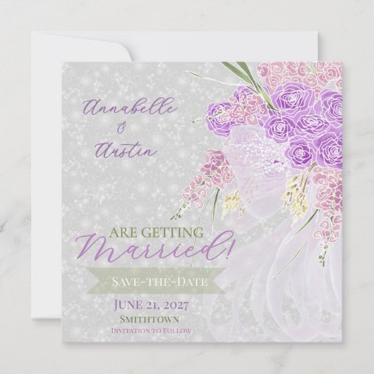 Puerto Madero sheer bow Bouquet   セーブザデート (正面)