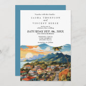 Puerto Plata Wedding Invitation Retro 招待状 (正面/裏面)