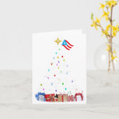 Puerto Rican Christmas Tree Lights Food Traditions カード (黄色い花)