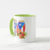 Puerto Rican Cultural Art Combo Mug - 11 oz マグカップ (正面左)