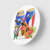 Puerto Rican Cultural Art Home Decor ラウンド壁時計 (傾斜)