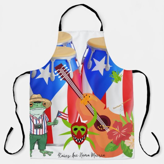 Puerto Rican Cultural Cooking Gift Apron エプロン (正面)