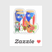 Puerto Rican Cultural - Custom-Cut Vinyl Sticker  シール (シート)