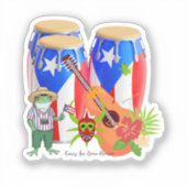 Puerto Rican Cultural - Custom-Cut Vinyl Sticker  シール (正面)