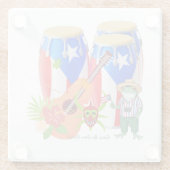 Puerto Rican Cultural Home Decor - Glass Coaster ガラスコースター (裏面)