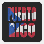 Puerto Rican flag スクエアシール (正面)
