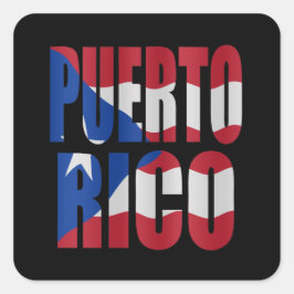 Puerto Rican flag スクエアシール