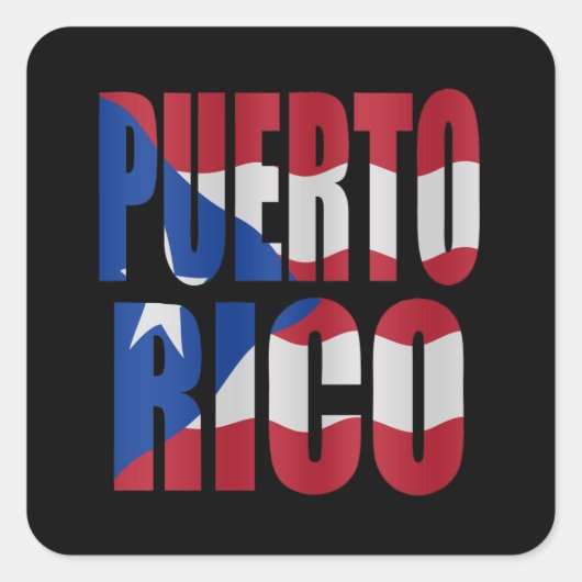 Puerto Rican flag スクエアシール (正面)