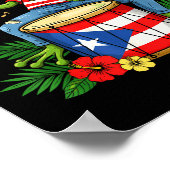 Puerto Rican Flag Coqui Frog Puerto Rico Hispanic ポスター (角)