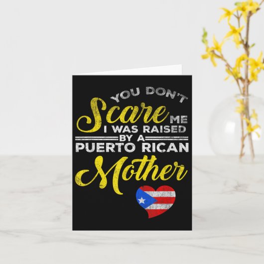 Puerto Rican Funny Quote Puerto Rico Pride Distres カード (黄色い花)