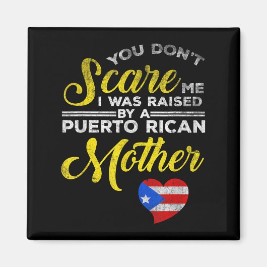 Puerto Rican Funny Quote Puerto Rico Pride Distres マグネット (正面)