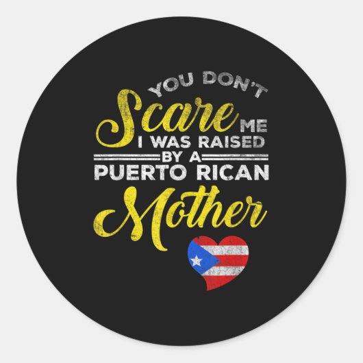 Puerto Rican Funny Quote Puerto Rico Pride Distres ラウンドシール (正面)