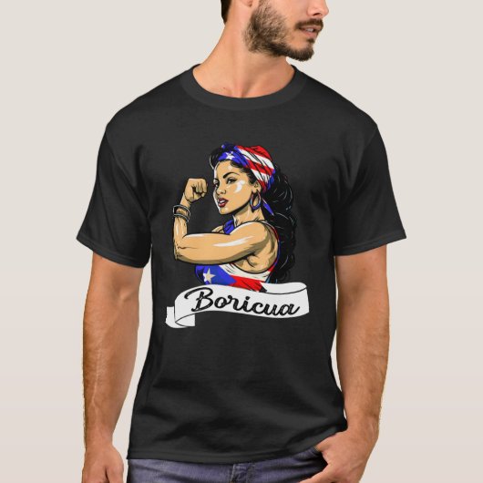 Puerto Rican Girl Boricua Puerto Rico Flag Pride W Tシャツ (正面)