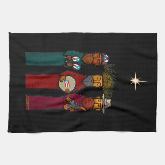 Puerto Rican Three Wise Men – Parranda キッチンタオル (横)