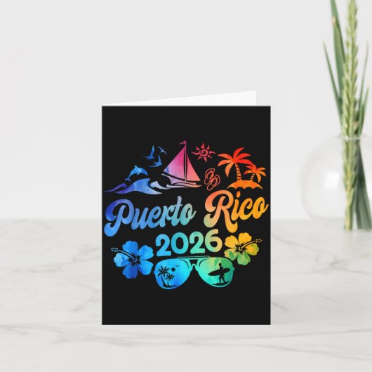 Puerto Rico 2026 Vacation Beach Tie Dye Trip Summe カード (正面)
