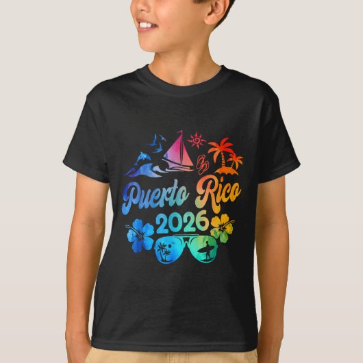 Puerto Rico 2026 Vacation Beach Tie Dye Trip Summe Tシャツ (正面)
