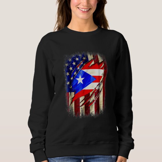 Puerto Rico american flag スウェットシャツ (正面)