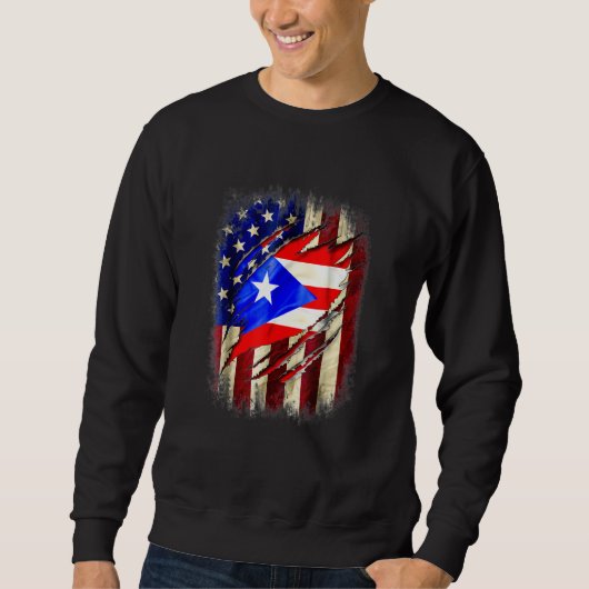 Puerto Rico american flag スウェットシャツ (正面)