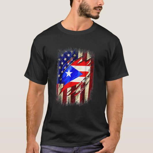 Puerto Rico american flag Tシャツ (正面)