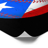 Puerto Rico Baseball Flag T-Shirt ポスター (角)