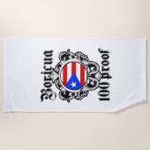Puerto Rico Boricua 100 Proof Beach Towel ビーチタオル (正面)