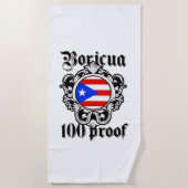 Puerto Rico Boricua 100 Proof Beach Towel ビーチタオル (正面)