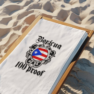 Puerto Rico Boricua 100 Proof Beach Towel ビーチタオル