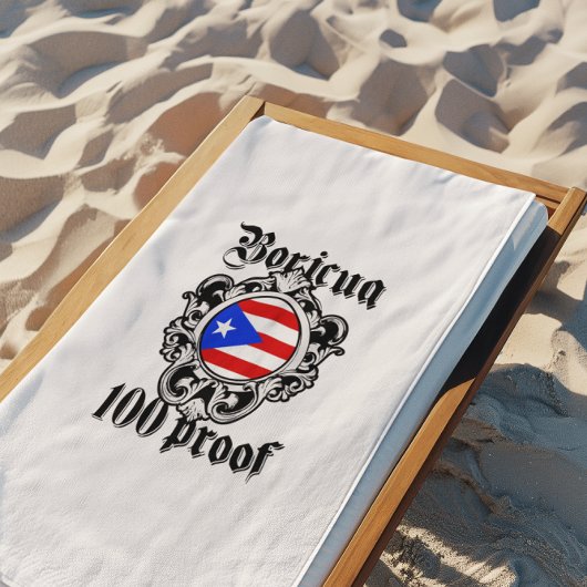 Puerto Rico Boricua 100 Proof Beach Towel ビーチタオル