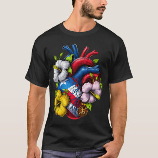 Puerto Rico Boricua Heart Tシャツ