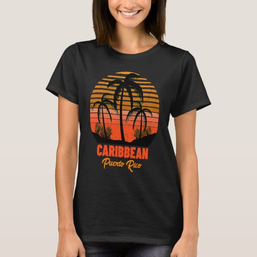 Puerto Rico Caribbean Sea Beach Vacation Tシャツ (正面)