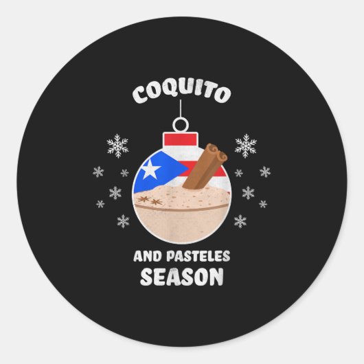 Puerto Rico Christmas Coquito And Pasteles Season  ラウンドシール (正面)