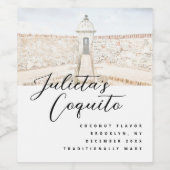 Puerto Rico Coquito Minimalist Bottle Label ワインラベル (シングルラベル)