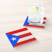Puerto Rico Flag ガラスコースター (アングル)
