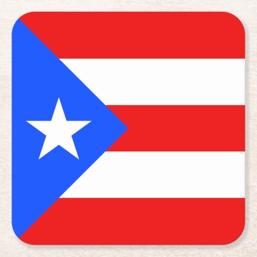 Puerto Rico Flag スクエアペーパーコースター (正面)
