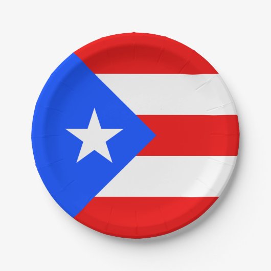 Puerto Rico Flag ペーパープレート (正面)