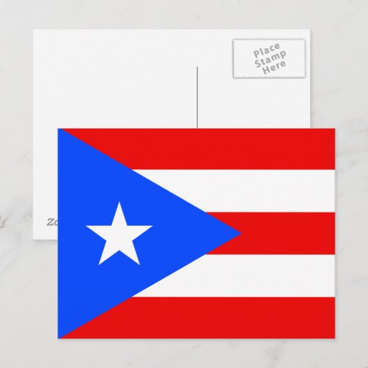 Puerto Rico Flag ポストカード (正面/裏面)