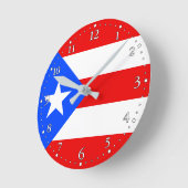 Puerto Rico Flag ラウンド壁時計 (傾斜)