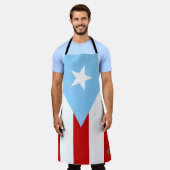 Puerto Rico Flag All Over Print Large Apron エプロン (着用した状態)