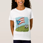 Puerto Rico flag and soccer ball Tシャツ (正面)
