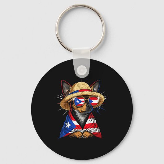 Puerto Rico Flag Boricua Puerto Rican Flag  キーホルダー (正面)