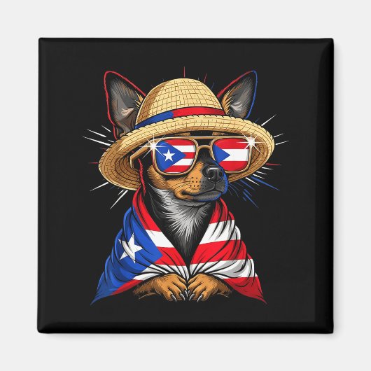 Puerto Rico Flag Boricua Puerto Rican Flag  マグネット (正面)