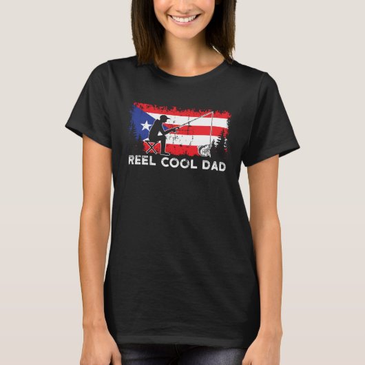 Puerto Rico Flag Cool Dad Fishing Fisherman Father Tシャツ (正面)