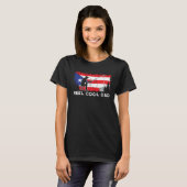 Puerto Rico Flag Cool Dad Fishing Fisherman Father Tシャツ (正面フル)