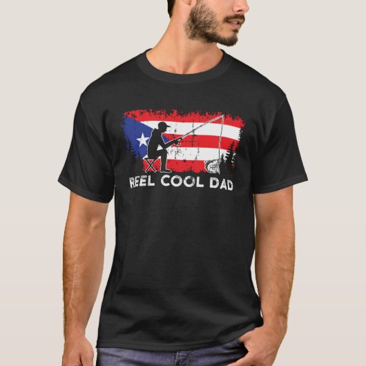 Puerto Rico Flag Cool Dad Fishing Fisherman Father Tシャツ (正面)